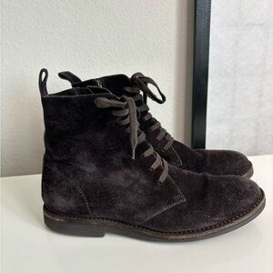 Bottega Veneta Boots Brown Suede Men's Size 42.5 Leather Zip Crepe Shoes